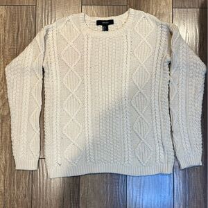 Forever 21 Cream Cableknit Sweater